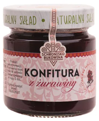 Zdjęcie produktu dla Konfitura z żurawiny Schronisko Bukowina 240 g