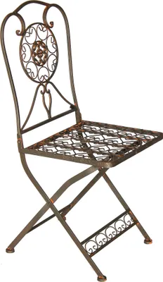 Immagine prodotto di Sedia da giardino in metallo Tecla 17921 Sedia in metallo Sedia da giardino in ferro vintage Sedia in ferro nostalgica marrone antico