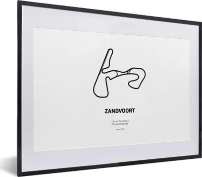 Produktbild von MuchoWow® Gerahmtes Poster Formel 1 - Rundkurs - Zandvoort 40x30 cm - Poster mit Schwarzem Bilderrahmen Wandposter Rahmen Foto Bilder - Bilderrahmen - Poster im Rahmen