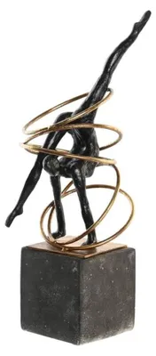 Dekorative Figur, schwarz-gold, Metall/Harz, 42,5 cm