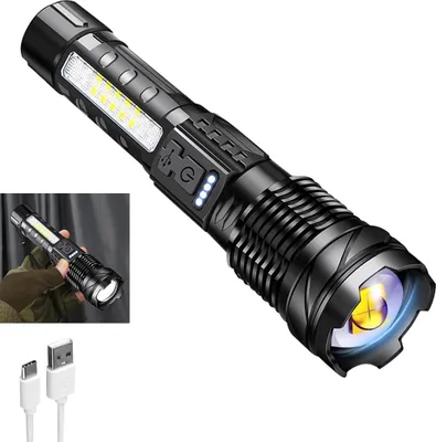 Produktbild von Taschenlampe 30W Taschenlampe, taktische LED-Taschenlampe, 7 Lichtmodi, Wasserdicht