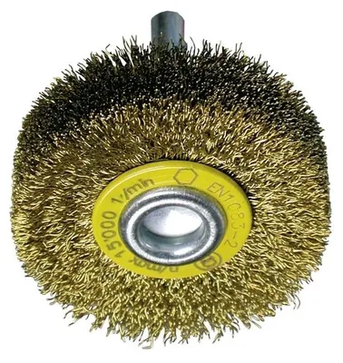Runde Drahtbürste, Wellendraht, Schaft 6 mm, für Schleifmaschinen