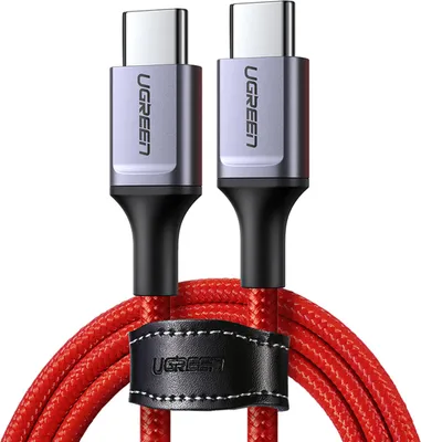 Zdjęcie produktu dla Kabel Ugreen US294 USB-C - USB-C 3A 480Mb/s 1m - czerwony