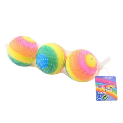Zdjęcie produktu dla John Toy tęczowe kulki 3 sztuki w siatce