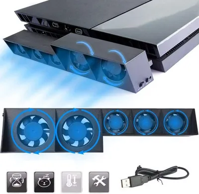 Produktbild von PS4-Lüfter, externer USB-Kühler mit 5 Lüftern und Turbo-Temperaturregelung für die PS4-Spielekonsole