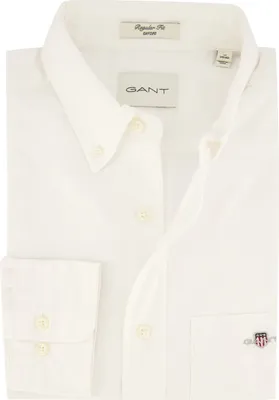 Image de Chemise décontractée Gant, coupe classique, blanche unie