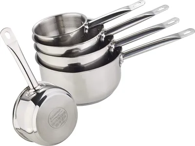 Stielkasserollen-Set 5-tlg. 12–20 cm Edelstahl Induktion