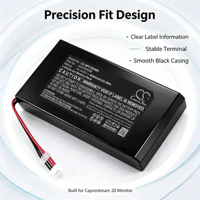 Immagine prodotto di TECHTEK Batteria compatibile con [Medtronic] Capnostream 20, Capnostream 20 Monitor, Capnostream 20P Monitor sostituisce 3-09-100-0057-09, per 4S2P5S