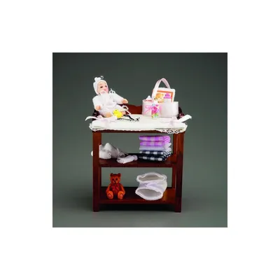 Image de Table à langer miniature ouverte pour maisons de poupées et collectionneurs
