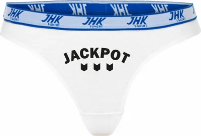 Produktbild von Damen Thong Slip - Boxer-0010-woman-white-h-M - weiß - M - hinten - JACKPOT - lustiges Motiv - Spruch - Unterwäsche - Unterhose - Freizeit - lustig