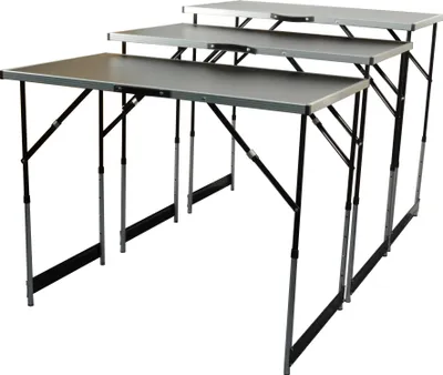 Immagine prodotto di Brüder Mannesmann Set di 3 tavoli pieghevoli multifunzionali in alluminio