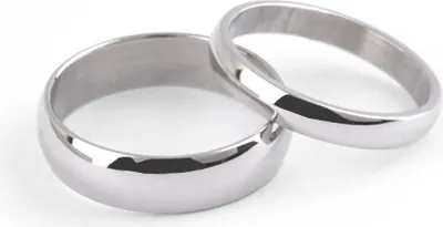 Produktbild von Herren Damen Ring Edelstahl Gewölbt Partnerring Bandring Hochglanzpoliert silber-farben 57 - Ø 18,05 mm 8 mm