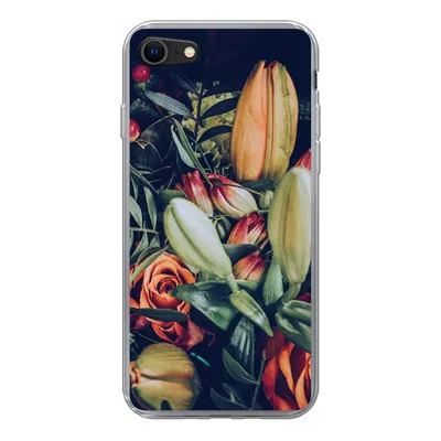 Produktbild von MuchoWow® Handyhülle Schutzhülle Hülle für iPhone 8 Blumenstrauß - Stilleben - Blumen - Pflanzen - Rot Silikon Softcase Handy Hülle - Schutzhaube