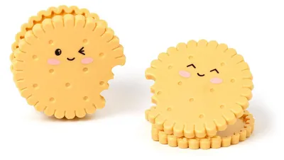 4 Snack-Clips aus Kunststoff, 5 cm, Keks-Design