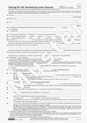 Produktbild von Mietvertrag Häuser A4 5 Seiten Packung mit 10 Stück