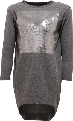 Imagen del producto de 3595U - Camiseta grande para niña, marca GAELLE TEEN PARIS, color gris, estilo "overlong" (extra larga)