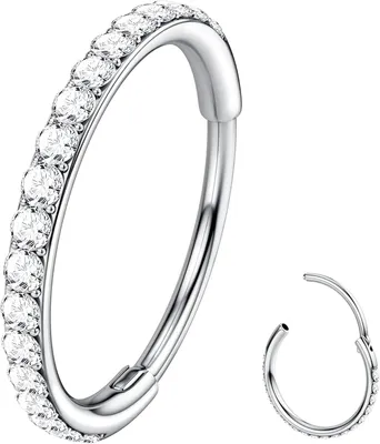 Imagen del producto de Aros para piercing nasal, fabricados en acero quirúrgico 316L, disponibles en calibres 20G/18G/16G