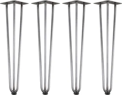 Produktbild von Zelsius 4er Set Tischbeine aus Stahl, (H) 60 cm, Rohstahl, 3 Streben