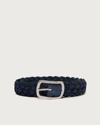 Image de Ceinture pour homme Orciani, modèle U08169, tressée, style "hunting", double rangée, couleur bleu