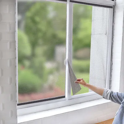 Produktbild von Niceey hochwertiger magnetischer Fenstervorhang, Fliegengitter Fenster Insektenschutz, Fenster Vorhang selbstschließend 220x150cm, für Balkon Terrassen Wohnzimmer, Schwarz