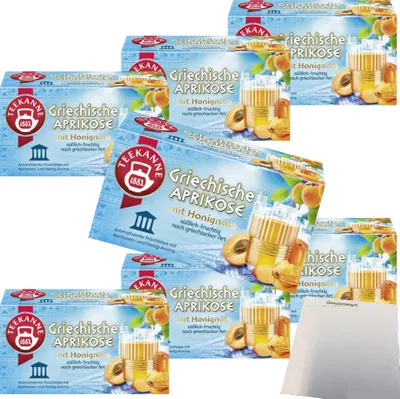 Produktbild von Teekanne Griechische Aprikose 7er Pack (7x45g Packung) + usy Block
