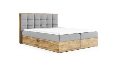 Obrázek produktu pro Boxspringová postel CHANTELLE 1 - 200x200, šedá + topper