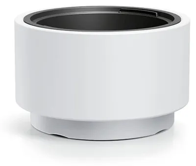 Image de Omgoods - Pot de fleurs blanc avec plateau, dimensions : 39,5 x 39,5 x 24 cm