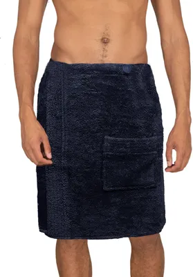 Produktbild von JEMIDI Sauna Frottee Kilt Sarong - M-XXL Herren Männer - Blau Dunkelblau - 100% Baumwolle - Saunakilt Saunasarong Saunatuch - Saunahandtuch waschbar