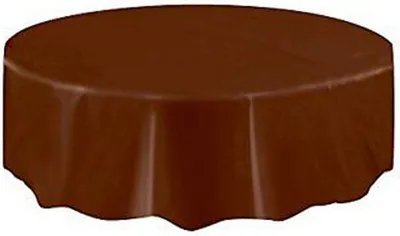 Produktbild von Unique Party Kunststoff-Tischdecke, rund SG14891 (213 cm) (Braun)