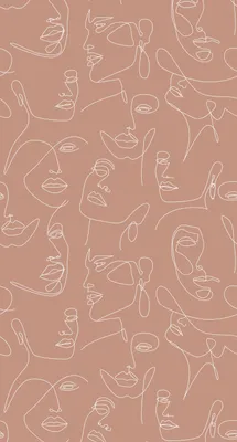 Obrázek produktu pro ESTAhome Line Art Faces Terakotová a bílá tapeta - 158960 - 1,5 x 2,79 m