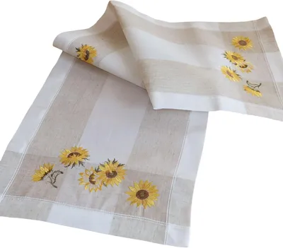 Produktbild von Tischdecke Stickerei Sonnenblumen Tischläufer 40 x 140 cm