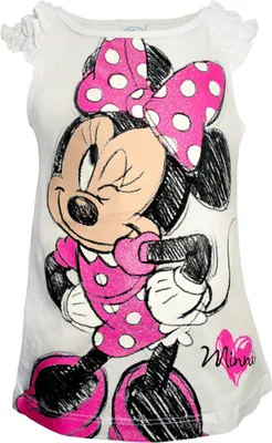 Produktbild von 73020 Disney Minnie Mouse T-Shirt Mädchen Weiß Gr. 98 – Süßes Kurzarm-Shirt mit Minnie Print – Perfekt für Sommer & Freizeit