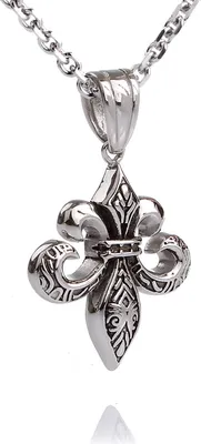 Produktbild von Karisma Edelstahl Anhänger Bourbonische Lilie Geschwärzt Mit Edelstahl Kette- Herrenschmuck