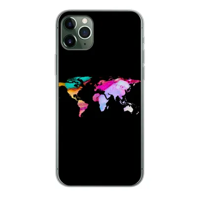 Produktbild von MuchoWow® Handyhülle Schutzhülle Hülle für iPhone 11 Pro Max Weltkarte - Farbe - Aquarell Silikon Softcase Handy Hülle - Schutz