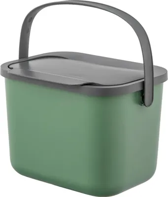 Image de Poubelle de tri4,5 L Avec Couvercle Et Poignée Vert-Gris