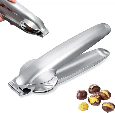 Produktbild von Kastanienknacker - Für Kastanien und Nüsse - 1 Stück - Silber - Edelstahl