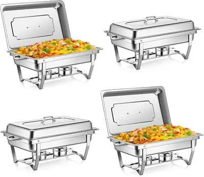 Produktbild von Chafing Dish, 9L Speisenwärmer, Edelstahl Warmhaltebehälter Buffet-Set für Catering, Buffet und Party