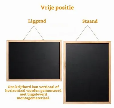 Produktbild von Schwarzes Kreidetafel, 40 cm x 30 cm, für Wandmontage, kleines Kreidetafel für Küche, Schule und Büro, Kreidetafel mit Holzrahmen