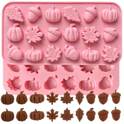 Image de Moules en silicone pour l'automne, 18 cavités pour chocolats et confiseries, 20,4 cm, qualité alimentaire