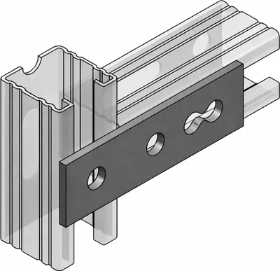 Produktbild von MEFA Flachverbinder 3-Loch, für C-Profil 45 Lochung 13 mm, 1 Stk.
