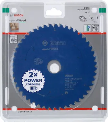 Immagine prodotto di BOSCH 2608644514 BOSCH Expert for Wood Kreissägeblatt 190,0 mm, 48 Zähne