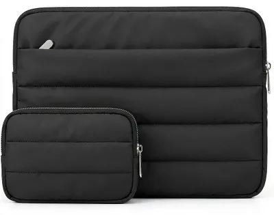 Image de Housse Ordinateur 15 Pouces, Protection Anti-Rayures pour MacBook Pro/Air HP Lenovo Asus - Noir