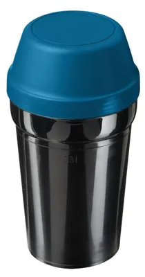 Obrázok produktu pre Šejker "Protein" 300 ml - praktický pohár so skrutkovacím uzáverom na proteínové a športové nápoje ideálny pre fitness a domáce potreby - čierny/oceánsky