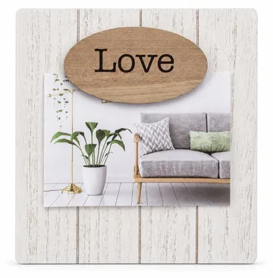 Produktbild von Holz-Bilderrahmen LOVE 20 x 20 cm für Fotos 15 x 10 cm