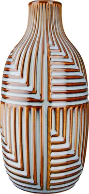 Produktbild von Gilde Vase, "Batista", gestreift, Keramik, blau, braun, VE 2, H. 28 cm, D. 14 cm 32563 4063387325636