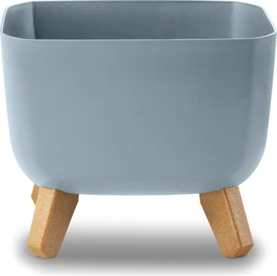 Immagine prodotto di Prosperplast Gracia Fioriera quadrata con gambe rimovibili incl. inserto per uso interno ed esterno Fioriera quadrata in plastica resistente ai raggi UV 24x24x18,7cm Grigio chiaro