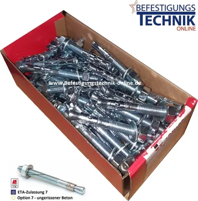 Produktbild von 50 Fixanker M10 80x140mm verzinkt Schwerlastanker Bolzenanker ETA-7