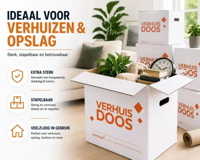 Produktbild von Umzugskarton 15 Stk., doppelwellige Pappe, 40 kg Belastbarkeit, selbstklebend, für Umzug