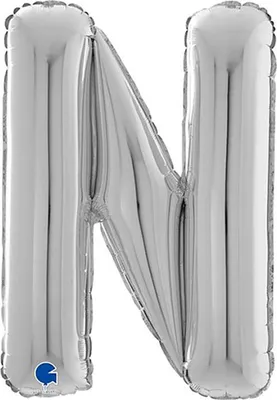 Produktbild von Riesenbuchstabe Folienballon 26"/66cm | Silber #N