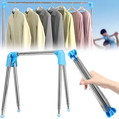Produktbild von Solidchoice – Faltbarer Kleiderständer für Camping und Zuhause, aus Edelstahl